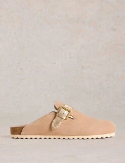 WHITE STUFF Suede Buckle Mules
