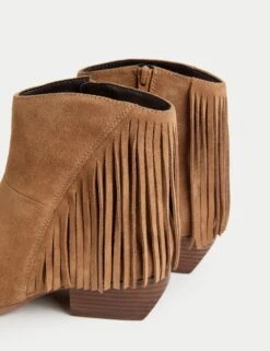 Suede Cowboy Block Heel Pointed Boots -Cyberjammies Store Suede Cowboy Block Heel Pointed Boots 2