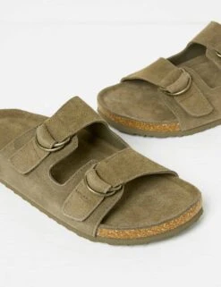 Suede Double Strap Buckle Flat Sandals -Cyberjammies Store Suede Double Strap Buckle Flat Sandals 2