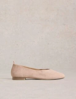WHITE STUFF Suede Flat Ballet Pumps