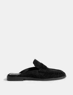 Suede Loafer Mules