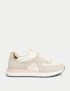 Suede Mesh Detail Trainers