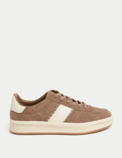 Suede Side Detail Platform Trainers