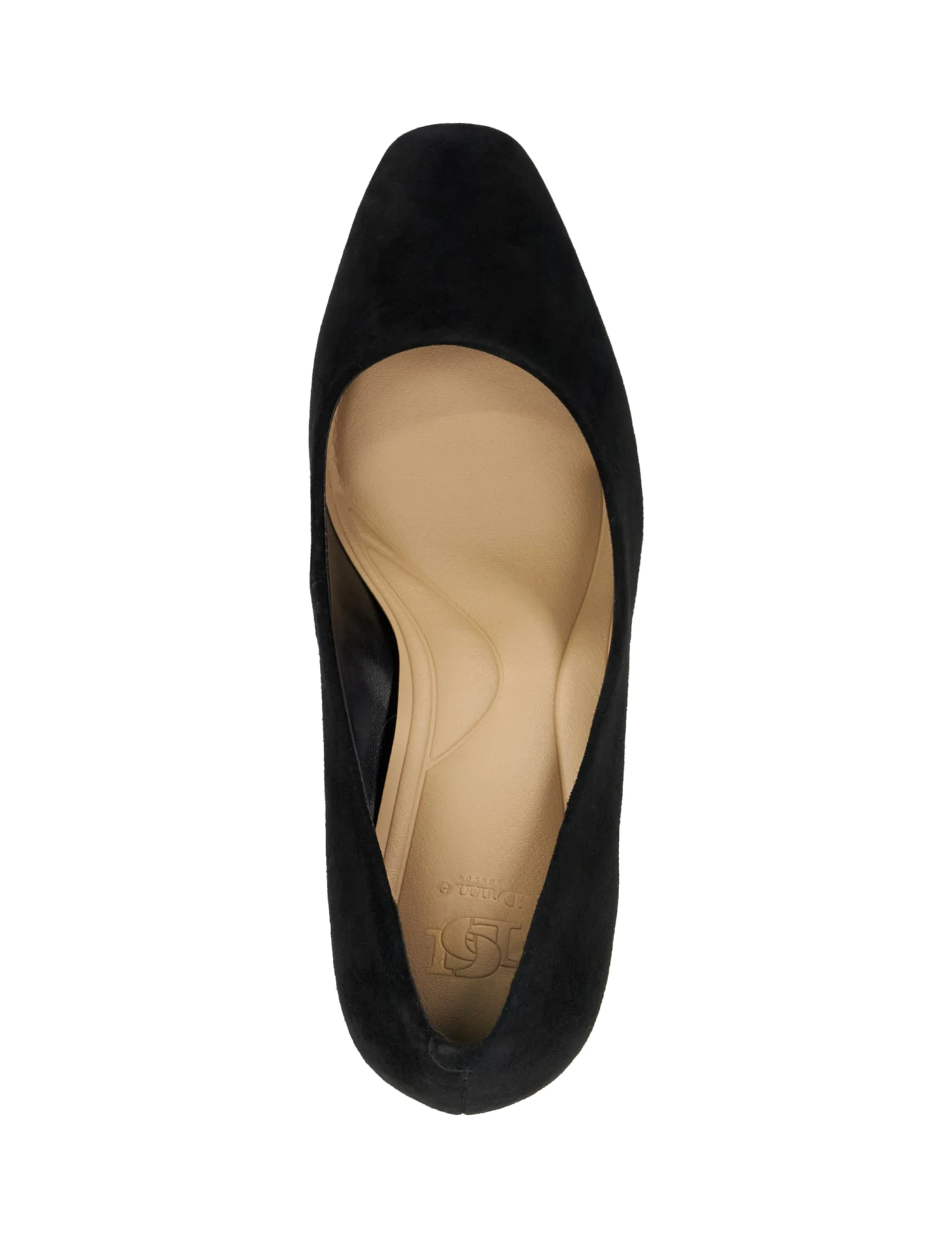 Dune London Suede Slip On Block Heel Court Shoes 2 Dune London Suede Slip On Block Heel Court Shoes - Image 2