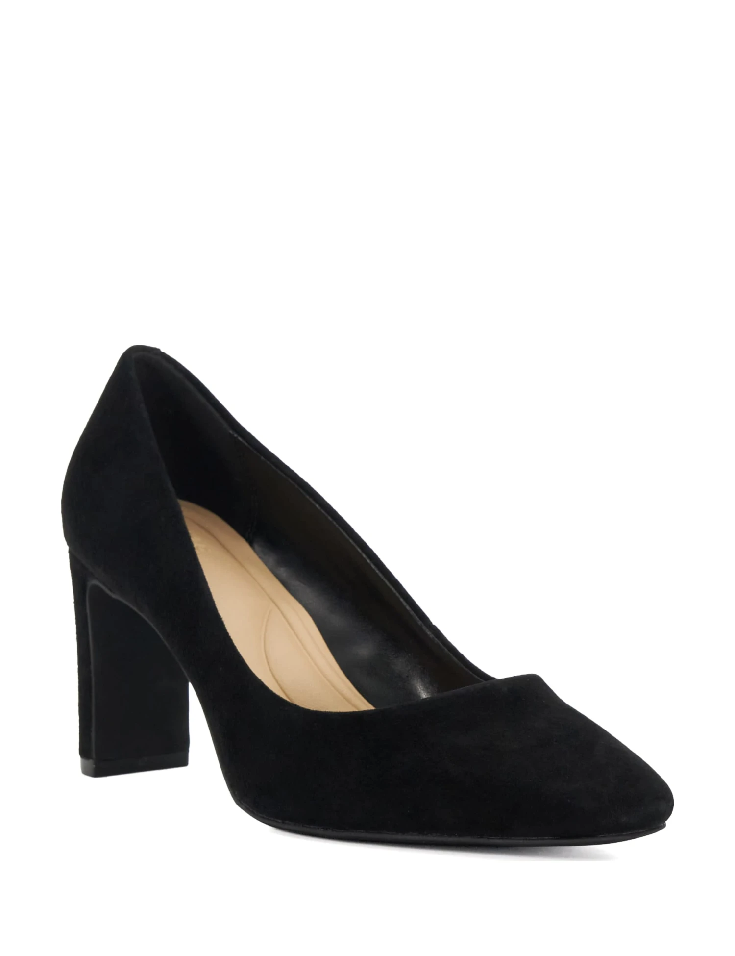 Dune London Suede Slip On Block Heel Court Shoes 3 Dune London Suede Slip On Block Heel Court Shoes - Image 3