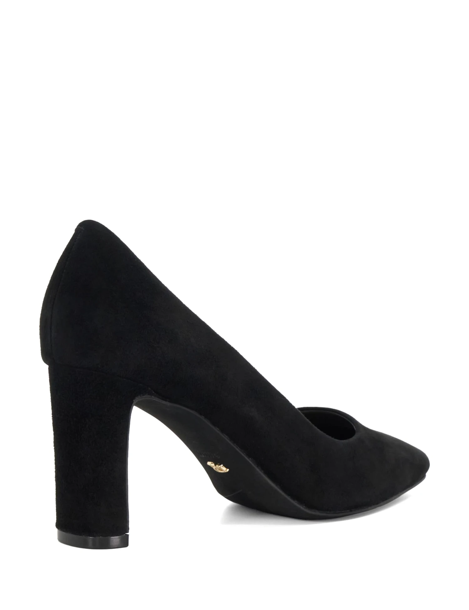 Dune London Suede Slip On Block Heel Court Shoes 4 Dune London Suede Slip On Block Heel Court Shoes - Image 4