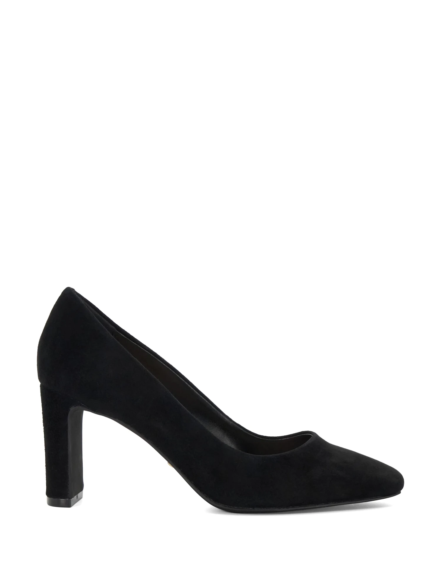 Dune London Suede Slip On Block Heel Court Shoes 1 Dune London Suede Slip On Block Heel Court Shoes