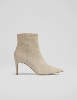 Suede Stiletto Heel Pointed Ankle Boots