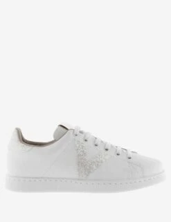 VICTORIA Tenis Glitter Leather Lace-Up Trainers