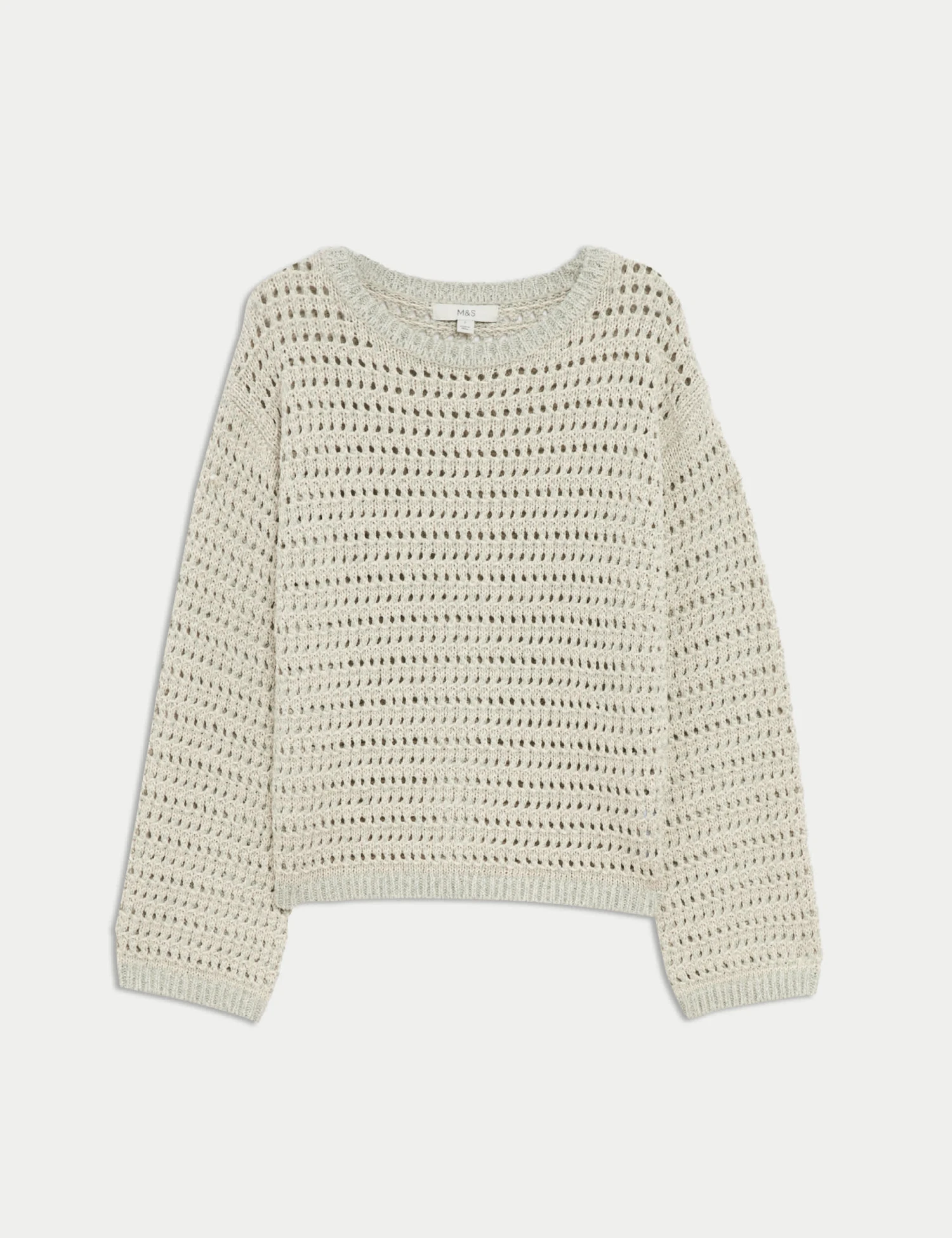 Textured Crew Neck Jumper With Cotton 2 Textured Crew Neck Jumper With Cotton - Image 2