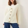 MONSOON Textured V-Neck Cardigan With Wool