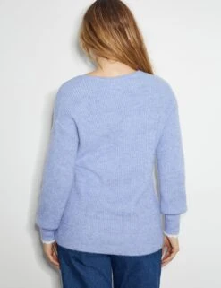 MONSOON Textured V-Neck Mock Wrap Jumper -Cyberjammies Store Textured V Neck Mock Wrap Jumper 3