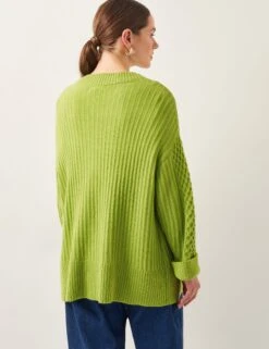 MONSOON Textured V-Neck Oversized Cardigan -Cyberjammies Store Textured V Neck Oversized Cardigan 4