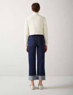 Tweed Collarless Cropped Jacket -Cyberjammies Store Tweed Collarless Cropped Jacket 3