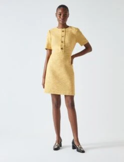 Tweed Textured Mini Shift Dress