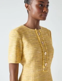 Tweed Textured Mini Shift Dress -Cyberjammies Store Tweed Textured Mini Shift Dress 3