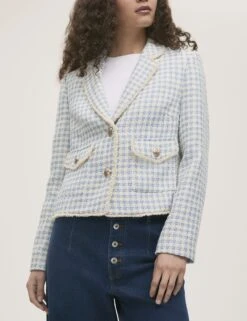 Tweed Textured Single Breasted Blazer -Cyberjammies Store Tweed Textured Single Breasted Blazer 3