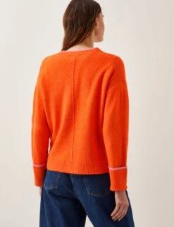 MONSOON V-Neck Contrast Trim Cardigan -Cyberjammies Store V Neck Contrast Trim Cardigan 3