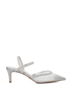 Dune London Wide Fit Glitter Stiletto Heel Slingback Shoes