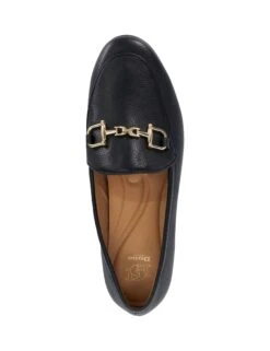 Dune London Wide Fit Leather Bar Flat Loafers