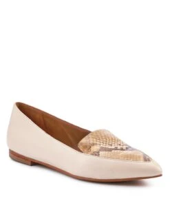 Jones Bootmaker Wide Fit Leather Snake Print Flat Pointed Pumps -Cyberjammies Store Wide Fit Leather Snake Print Flat Pointed Pumps 3