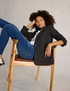 WHITE STUFF Wool Blend Jersey Single Breasted Blazer -Cyberjammies Store Wool Blend Jersey Single Breasted Blazer 3