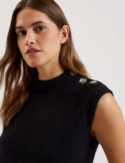 Ted Baker Wool Rich Button Detail Knitted Vest