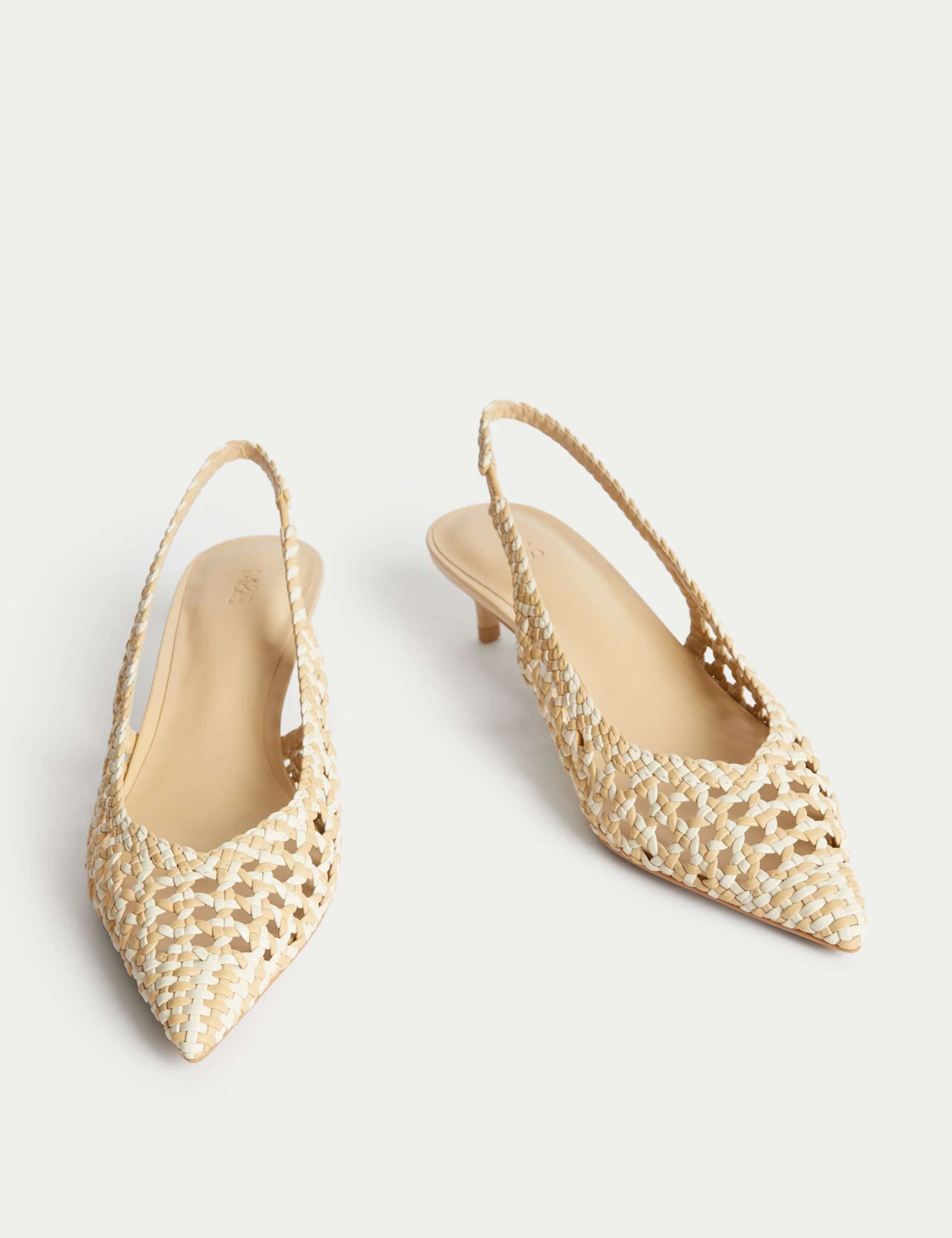 Woven Kitten Heel Slingback Shoes 2 Woven Kitten Heel Slingback Shoes - Image 2