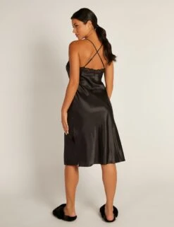 Amelia Satin Lace Trim Midi Chemise -Cyberjammies Store amelia satin lace trim midi chemise 5