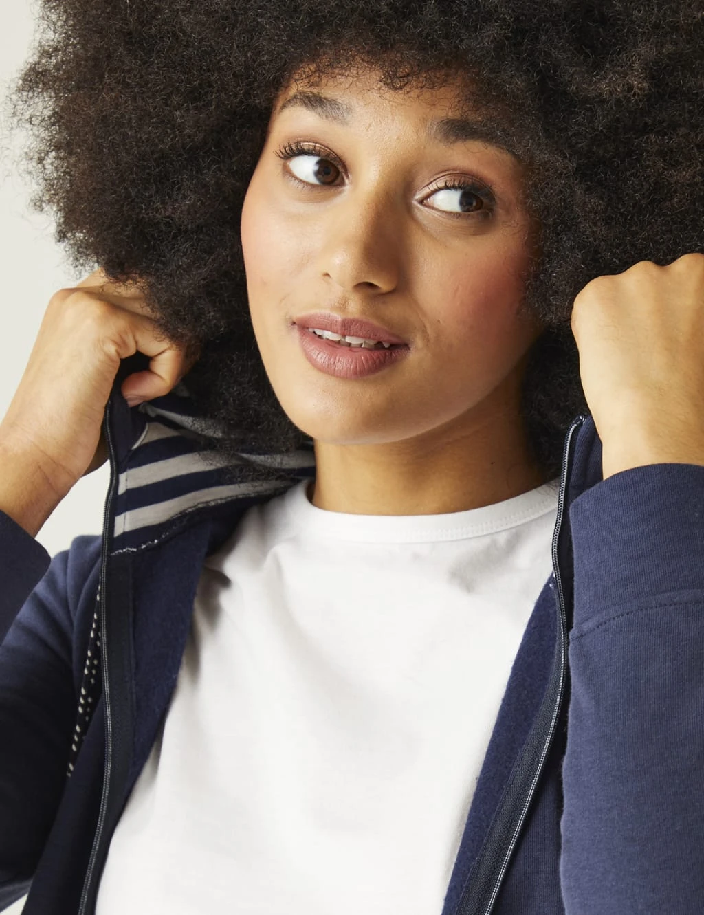 Regatta Bayletta Cotton Rich Striped Zip Up Hoodie 6 Regatta Bayletta Cotton Rich Striped Zip Up Hoodie - Image 6