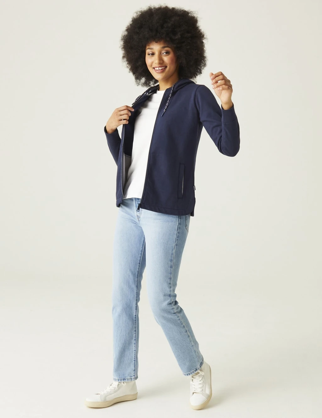 Regatta Bayletta Cotton Rich Striped Zip Up Hoodie 8 Regatta Bayletta Cotton Rich Striped Zip Up Hoodie - Image 8