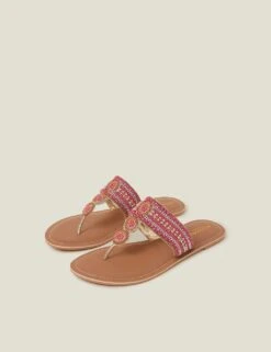 Accessorize Beaded Circle Flat Toe Thong Sandals -Cyberjammies Store beaded circle flat toe thong sandals 7