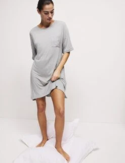 Body Soft™ Satin Trim Nightdress -Cyberjammies Store body soft satin trim nightdress 6