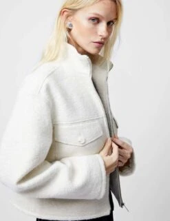 French Connection BoucléCropped Aviator Jacket -Cyberjammies Store bouclcropped aviator jacket 1