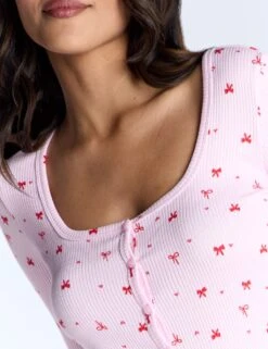 Bow Print Ribbed Playsuit -Cyberjammies Store bow print ribbed playsuit 7