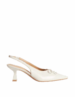 Bow Slip On Kitten Heel Slingback Shoes -Cyberjammies Store bow slip on kitten heel slingback shoes