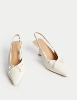 Bow Slip On Kitten Heel Slingback Shoes -Cyberjammies Store bow slip on kitten heel slingback shoes 4