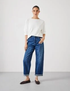 Boyfriend Mid Rise Cropped Turn Up Jeans -Cyberjammies Store boyfriend mid rise cropped turn up jeans 11