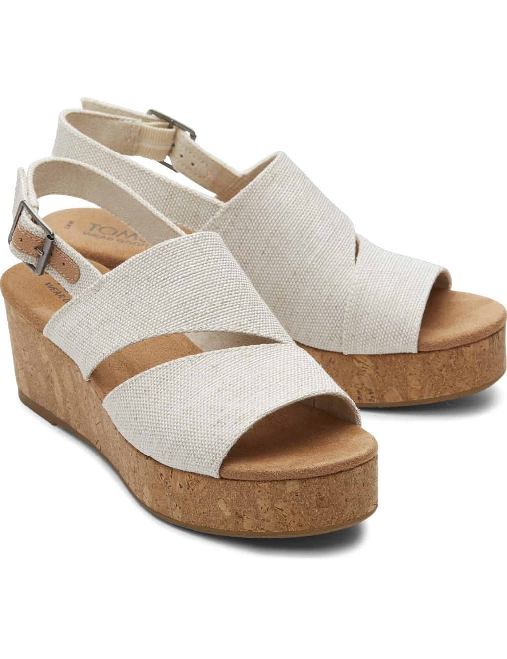 Toms Canvas Buckle Wedge Sandals 10 Toms Canvas Buckle Wedge Sandals - Image 10