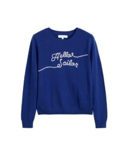 CHINTI & PARKER Cashmere Rich Slogan Crew Neck Jumper -Cyberjammies Store cashmere rich slogan crew neck jumper 3