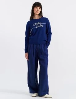 CHINTI & PARKER Cashmere Rich Slogan Crew Neck Jumper -Cyberjammies Store cashmere rich slogan crew neck jumper 4