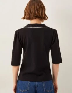 MONSOON Collared V-Neck Contrast Trim Jumper -Cyberjammies Store collared v neck contrast trim jumper 5