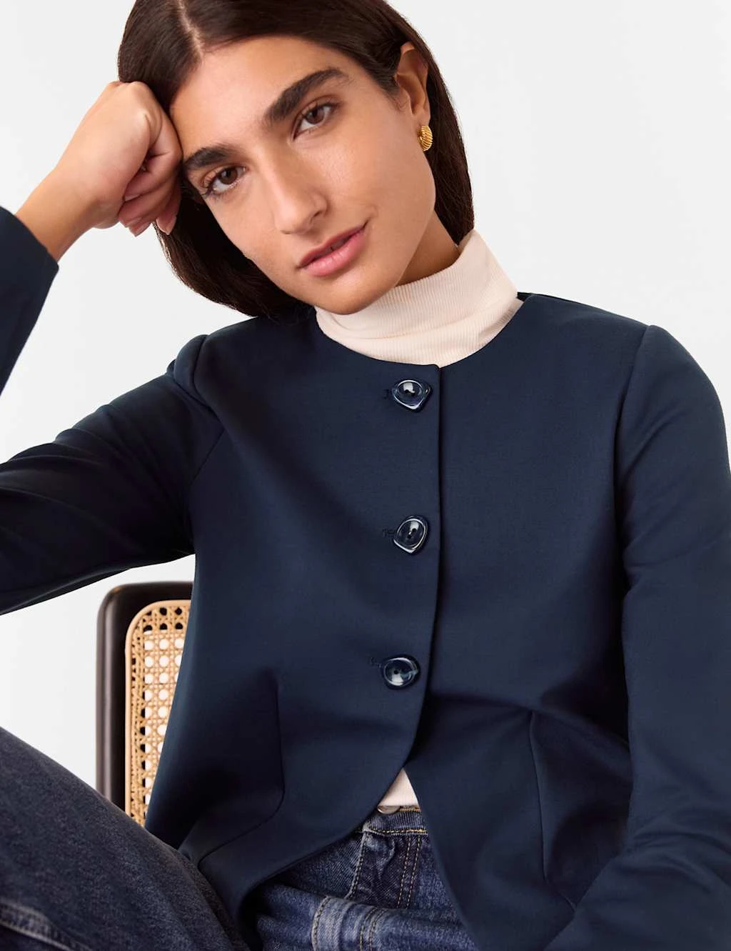 Whistles Collarless Short Jacket 5 Whistles Collarless Short Jacket - Image 5