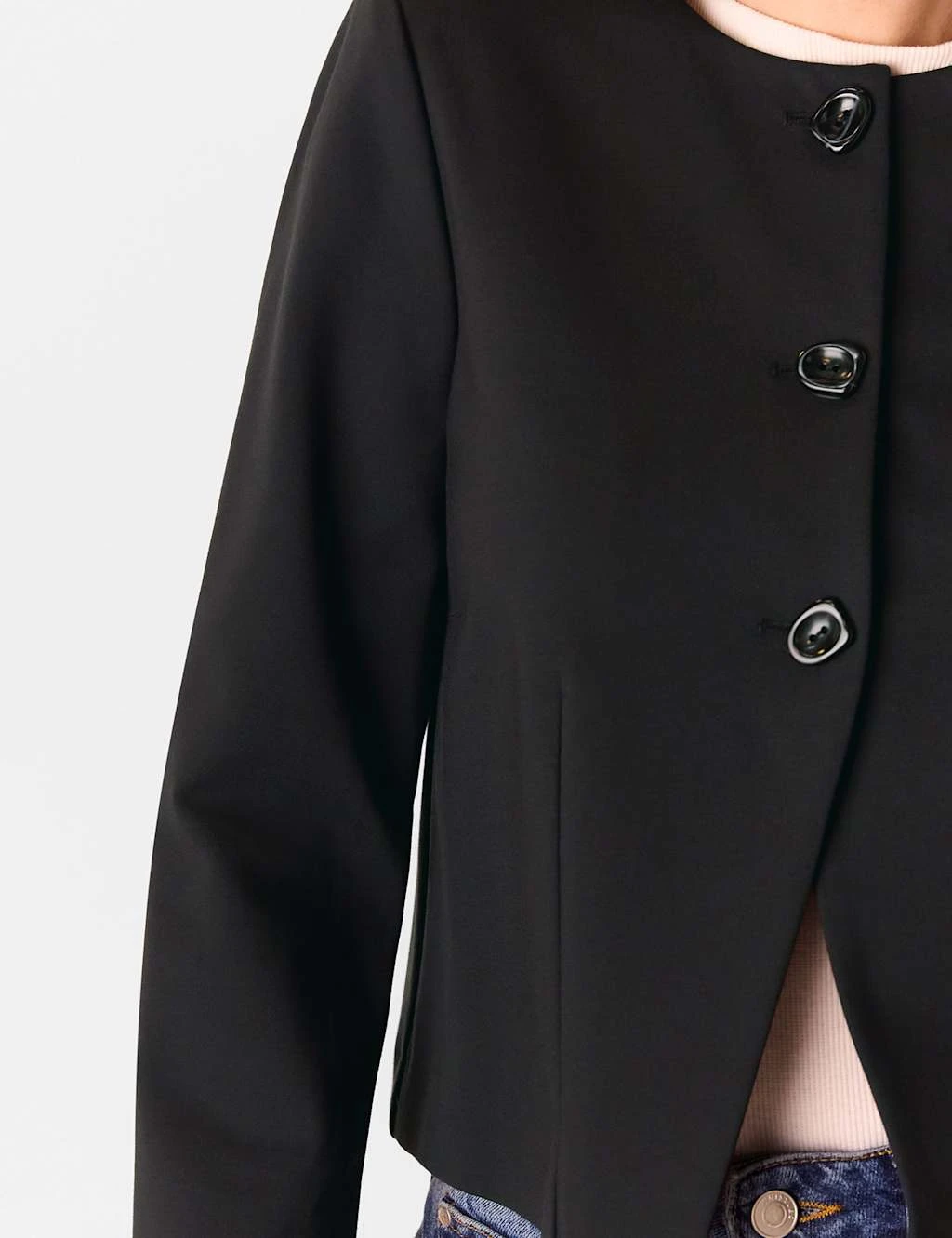 Whistles Collarless Short Jacket 10 Whistles Collarless Short Jacket - Image 10