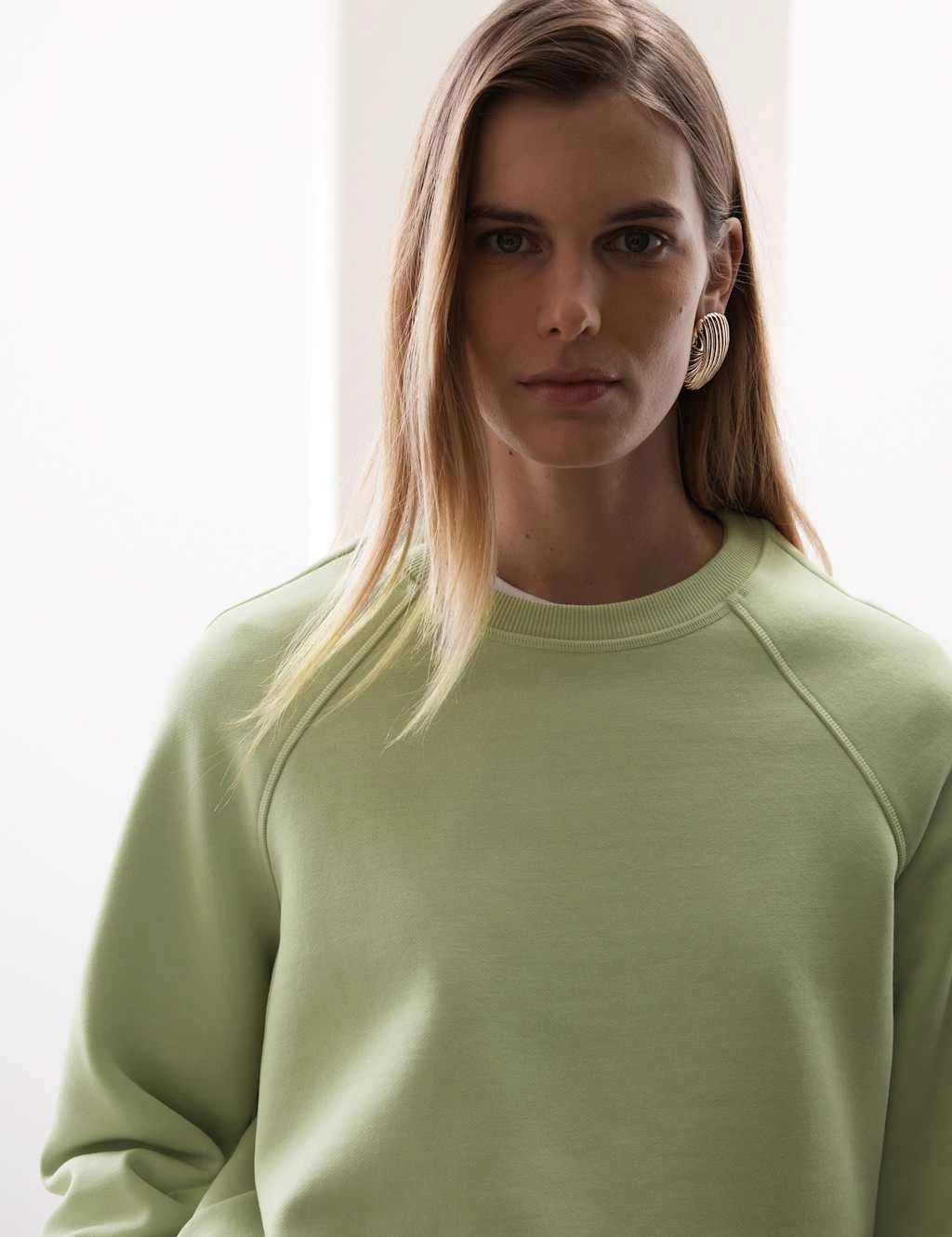 Cotton Blend Crew Neck Sweatshirt 12 Cotton Blend Crew Neck Sweatshirt - Image 12