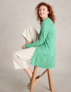 WHITE STUFF Cotton Blend Edge To Edge Cardigan -Cyberjammies Store cotton blend edge to edge cardigan 6