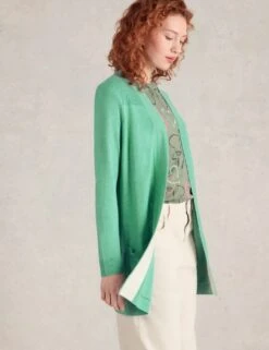 WHITE STUFF Cotton Blend Edge To Edge Cardigan -Cyberjammies Store cotton blend edge to edge cardigan 9