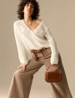 Cotton Blend Knitted V-Neck Cardigan -Cyberjammies Store cotton blend knitted v neck cardigan 11