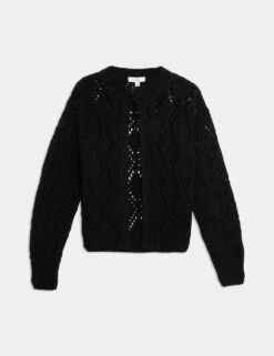 Cotton Blend Open Stitch Cropped Cardigan -Cyberjammies Store cotton blend open stitch cropped cardigan 12