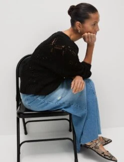 Cotton Blend Open Stitch Cropped Cardigan -Cyberjammies Store cotton blend open stitch cropped cardigan 13